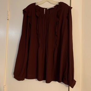Loft Peplum Burgundy Blouse - Size XL